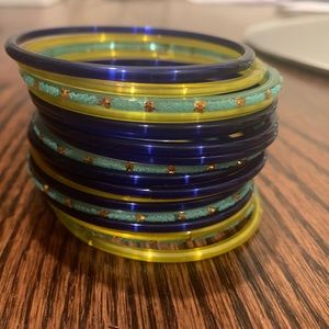 16 hand blown glass bangles